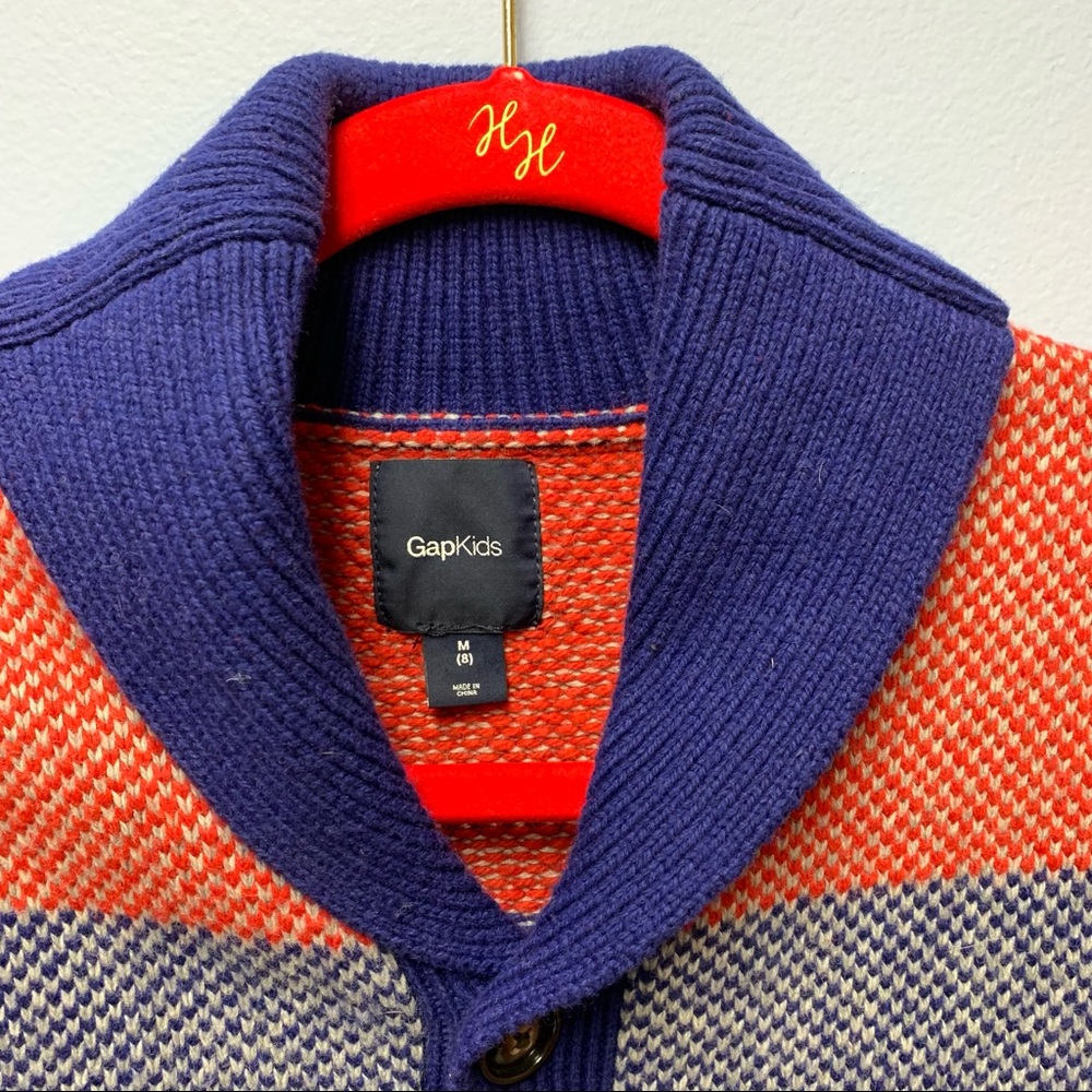 Gap Kids Shawl Cardigan Nordic Red Medium - Picture 3 of 5